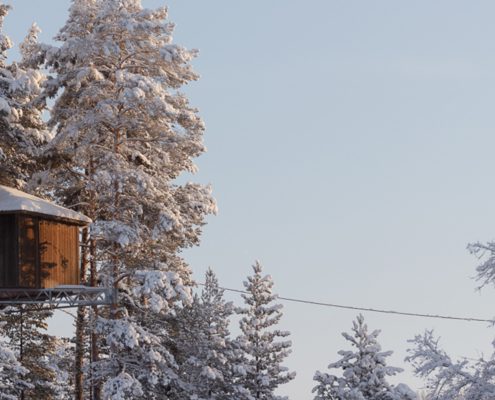 Slapen in de 'birds nests' van Granö Beckasin