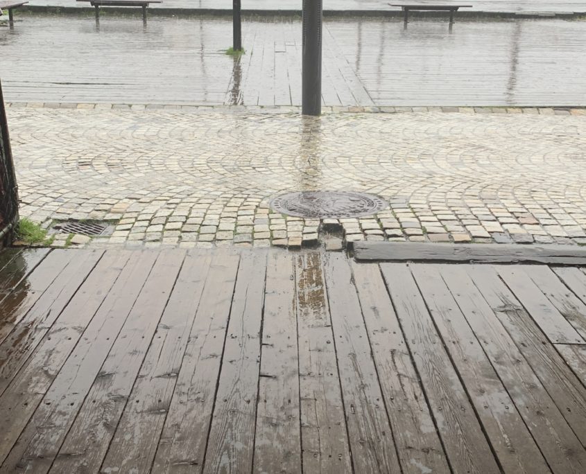 Noorwegen Schuilen voor de regen, Bergen