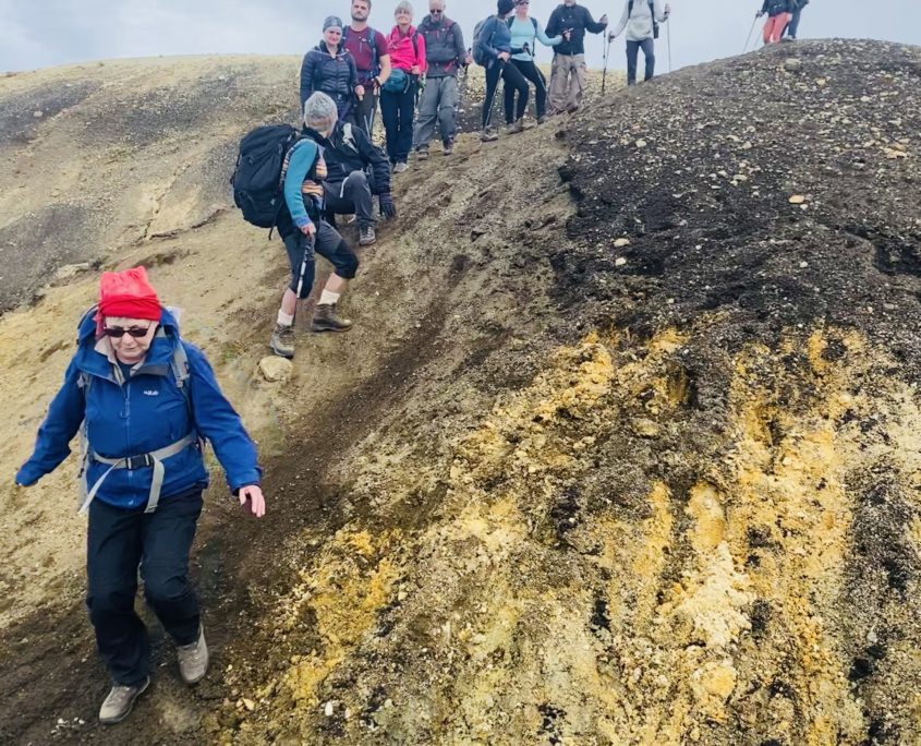 Laugavegur Groepsreis Anna Rottier - 28 juli - groep op berg