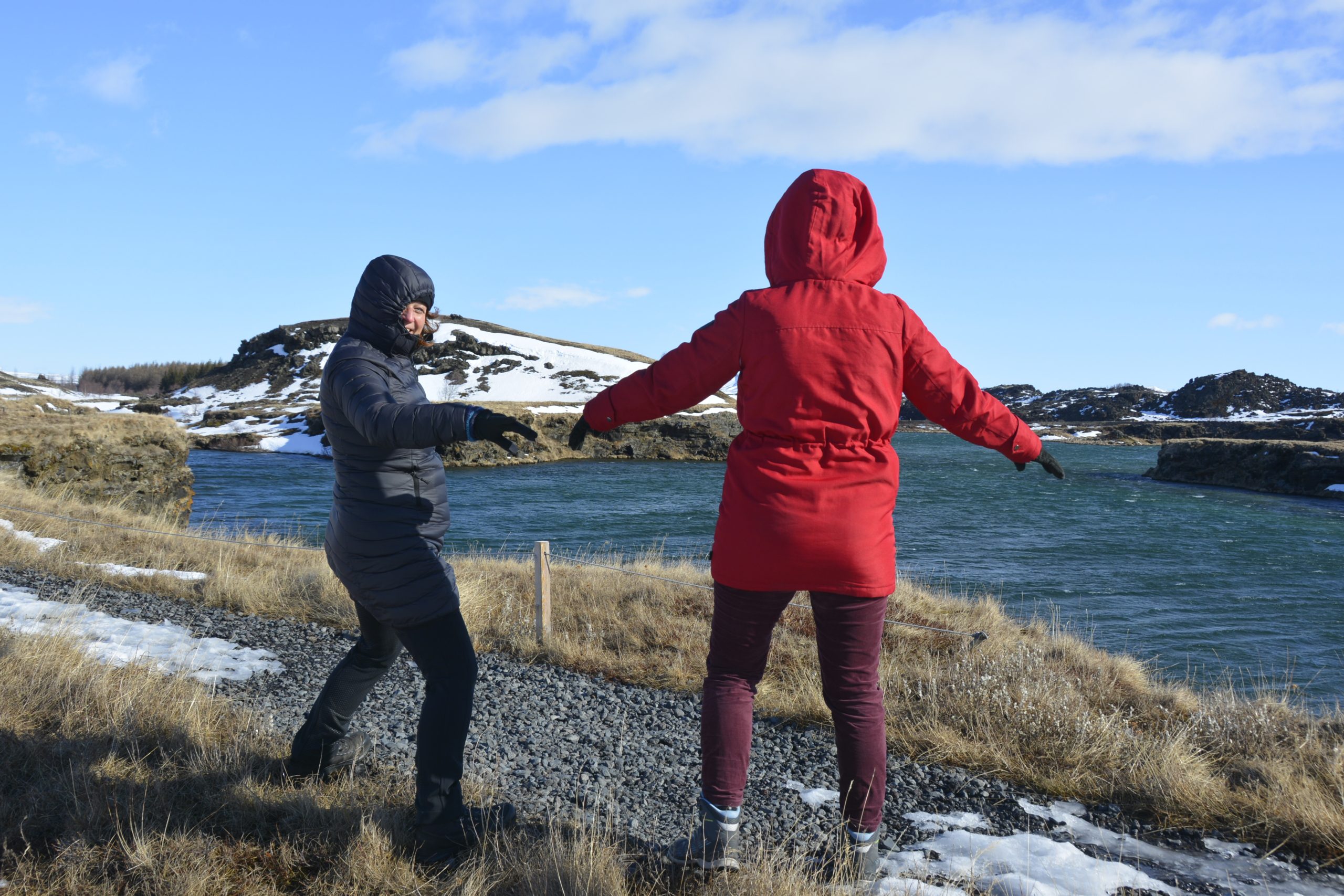 Harde wind bij Mývatn