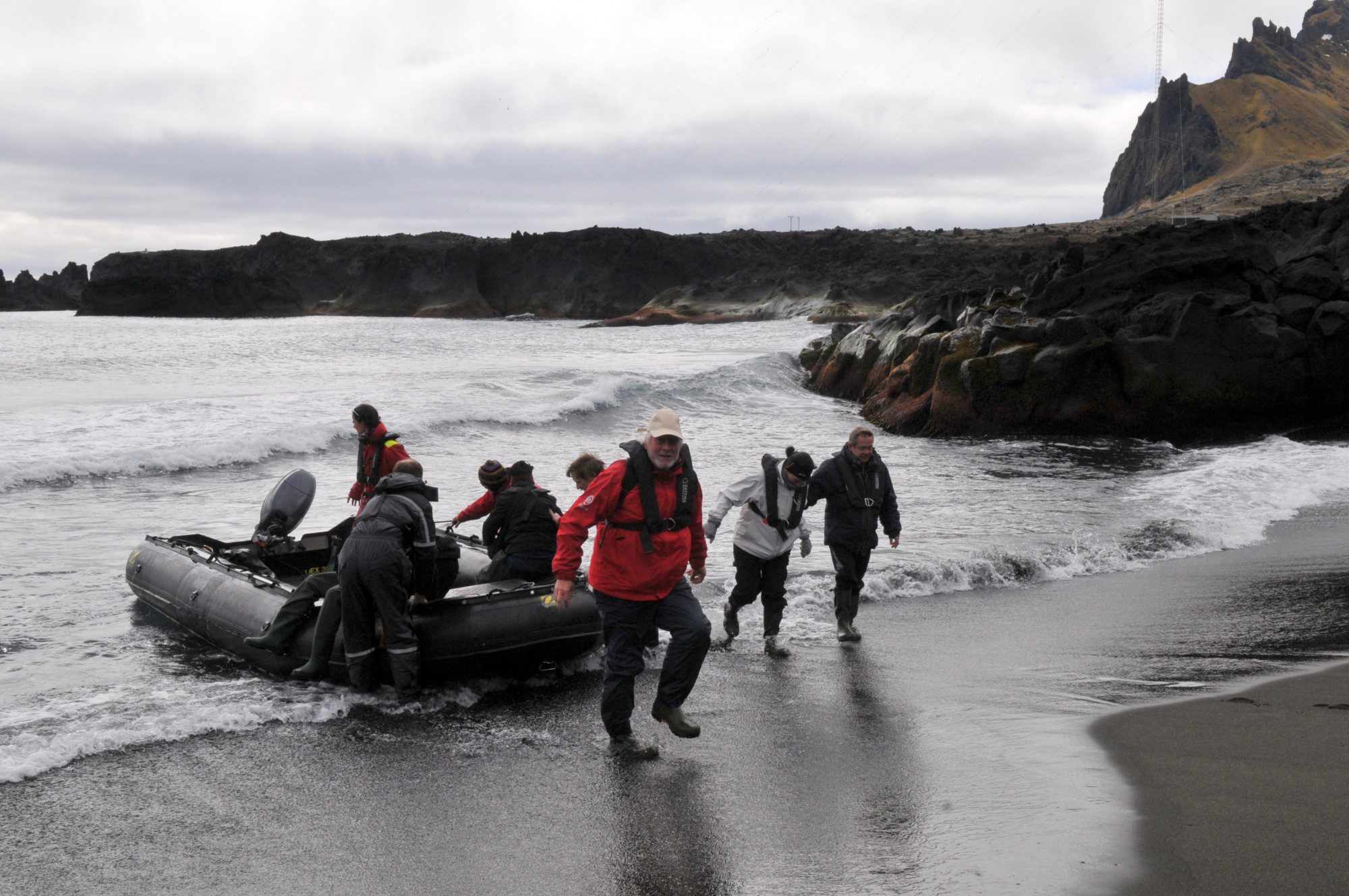 Zodiac (wet) landing at Jan Mayen